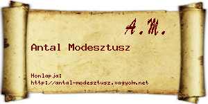 Antal Modesztusz névjegykártya